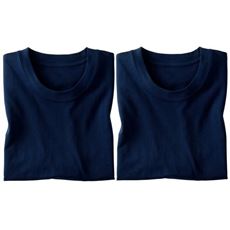 同色2枚組 綿100%クルーネックTシャツ/肌触りさらり(半袖)