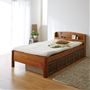 セミダブル ブラウン 最上段(床面高43cm)設定時。<br>大容量のベッド下収納に最適です。