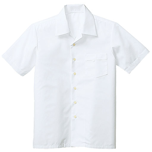 ホワイトB(半袖開衿)<br>洗い替えも手軽に揃えられる半袖ベーシック。