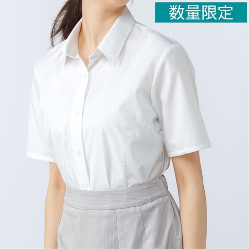 形態安定2枚組レギュラーカラーシャツ(半袖)<br>ホワイト着用例(A・B共通<br>)