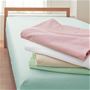 (上から) ピンク・ホワイト・ベージュ・ミントグリーン・サックス ※ベージュは完売しました。 <br>毎日洗える丈夫さと、使いやすさで人気の平織りシーツです。