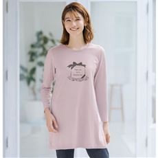 プリントロングフレアTシャツ(綿100%)