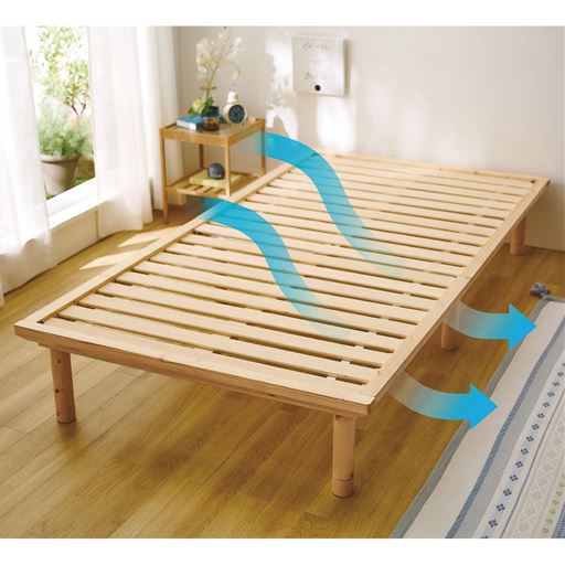 ナチュラル<br>畳マットを外してすのこベッドとしても使用可能。