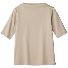 超長綿ボトルネックTシャツ(5分袖)(日本製)