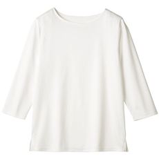 超長綿ボートネックTシャツ(7分袖)(綿100%・日本製)